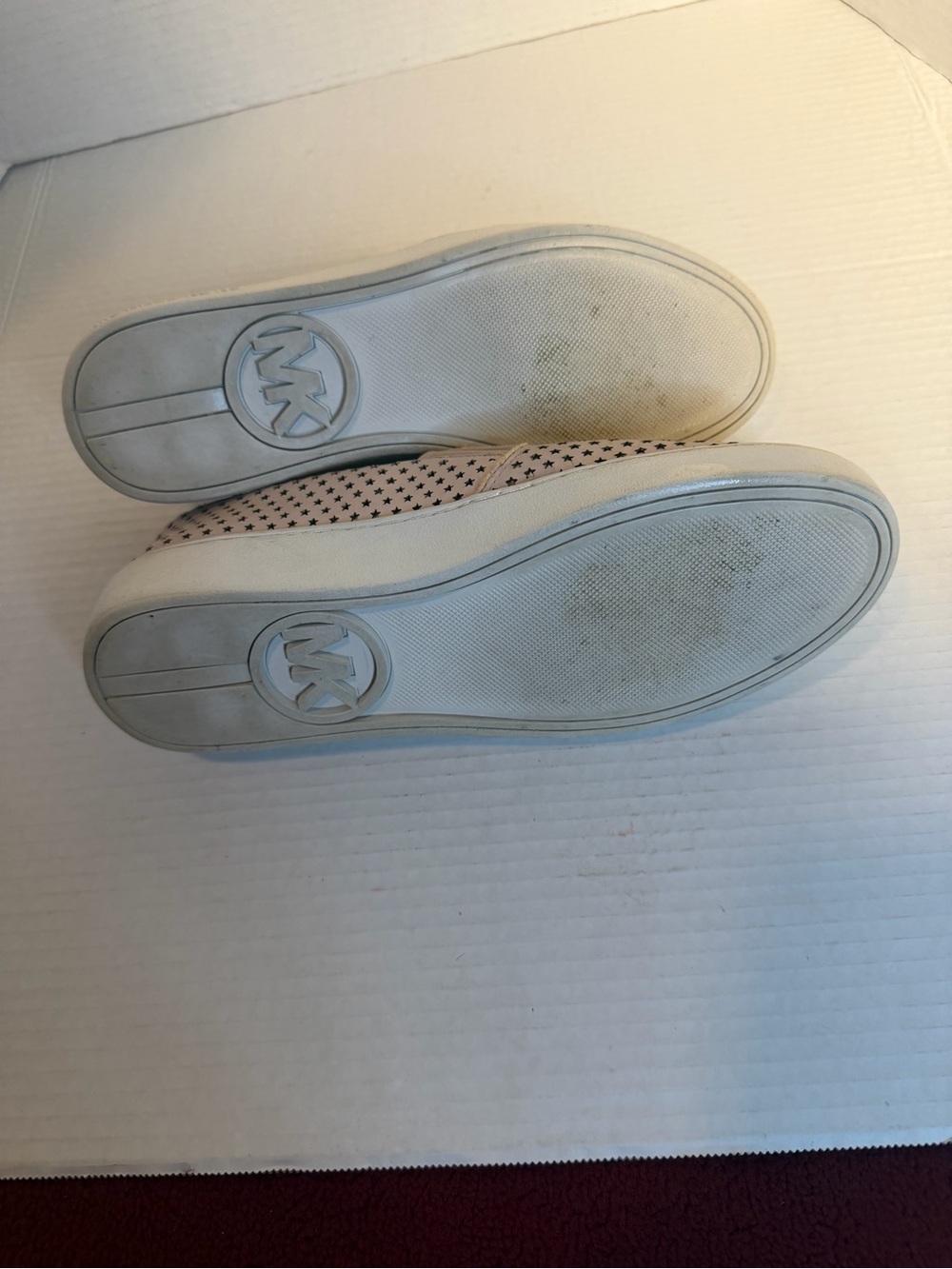 Michael Kors Women's Blush Pink Star-Perforated Slip-On Sneakers 9 - Picture 6 of 6